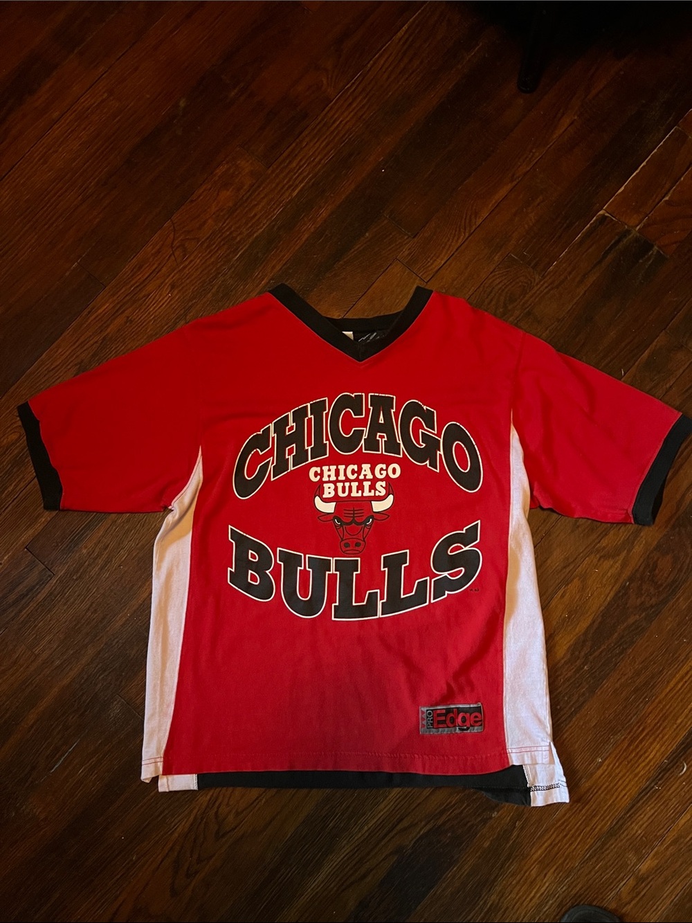 Pro Edge Red, White & Black Chicago Bulls Short-Sleeve Jersey Tee